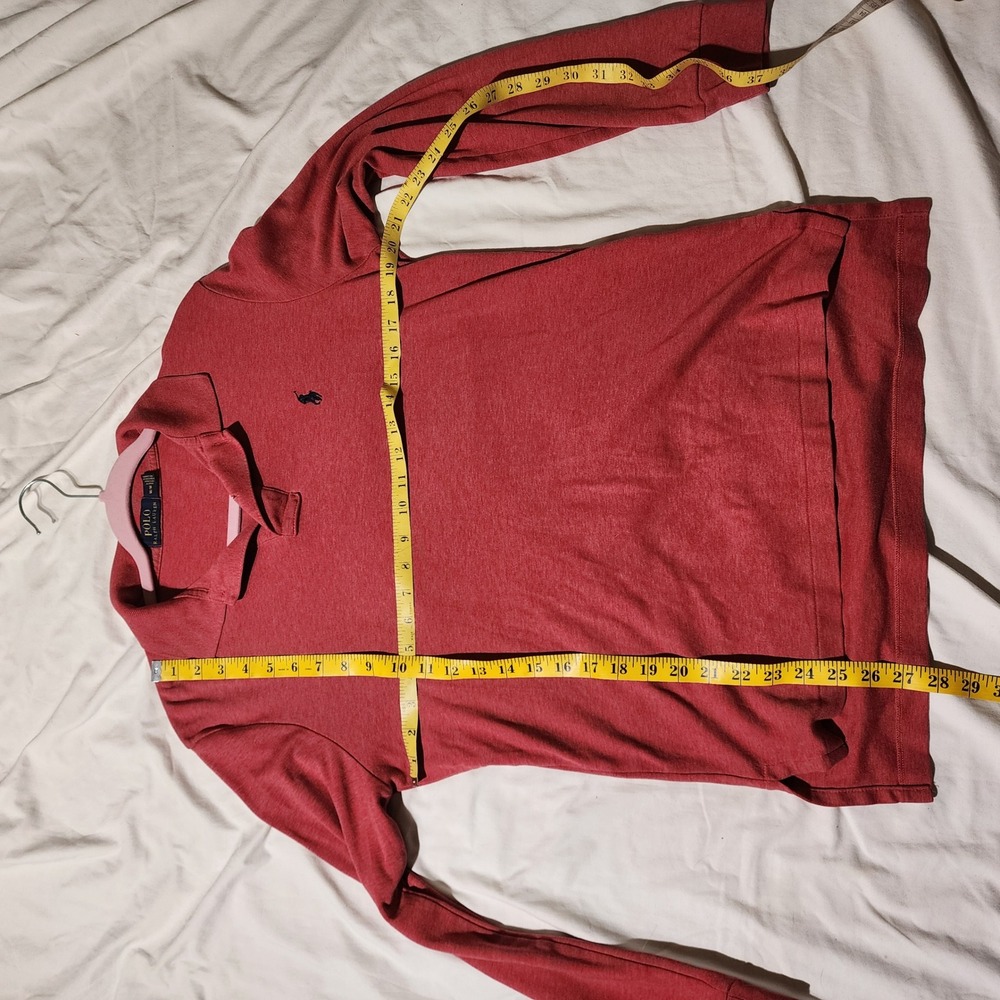 Polo Ralph Lauren Long Sleeve Polo Shirt‎ Casual Classic Red Size M - Picture 3 of 6